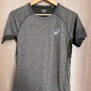 Asics Men's Charcoal and Olive Short Sleeve Tee